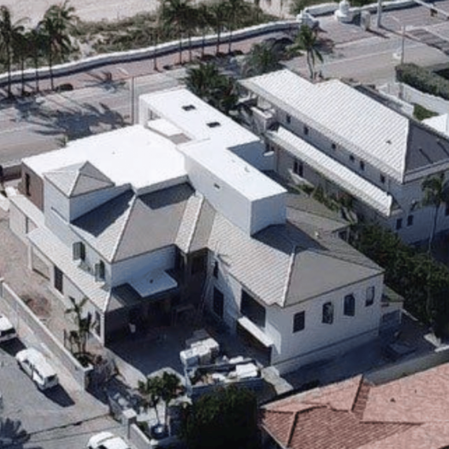 tan metal roof and GAF TPO roof fort lauderdale beach